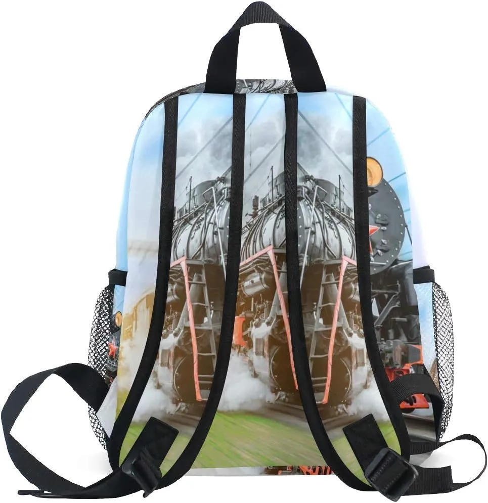 AUUXVA Kids Backpack Train School Bag Kindergarten Toddler Preschool Backpack for Boys Children