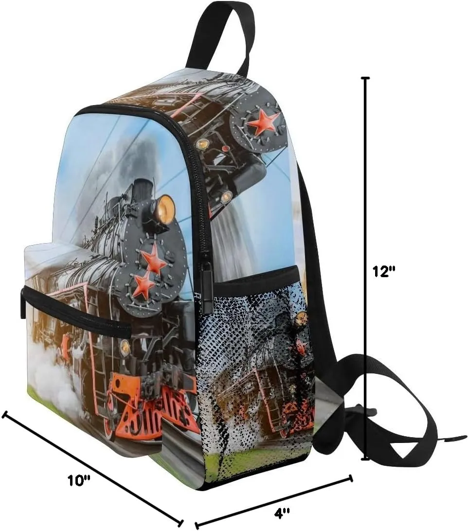 AUUXVA Kids Backpack Train School Bag Kindergarten Toddler Preschool Backpack for Boys Children