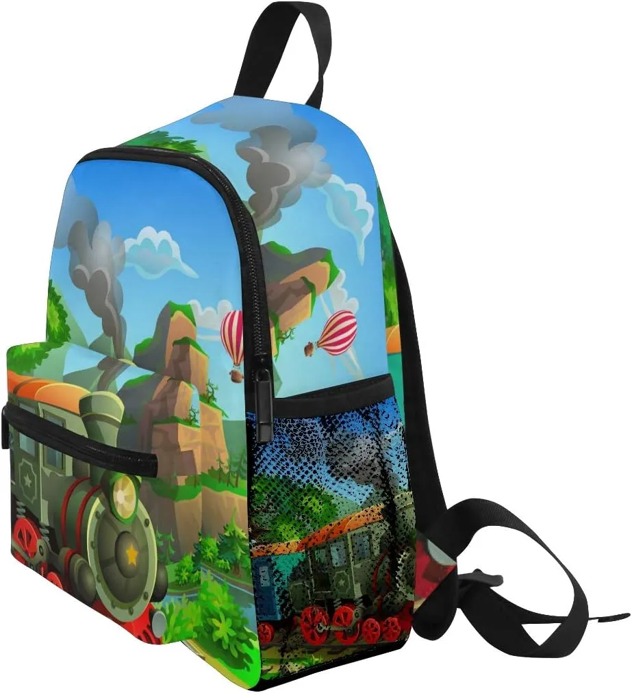 AUUXVA Kids Backpack Train School Bag Kindergarten Toddler Preschool Backpack for Boys Children