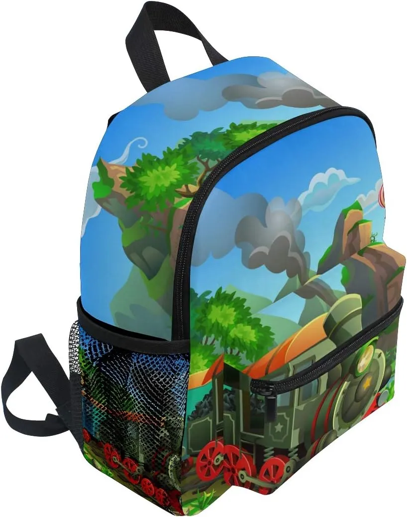 AUUXVA Kids Backpack Train School Bag Kindergarten Toddler Preschool Backpack for Boys Children