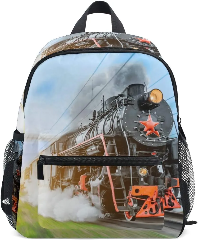 AUUXVA Kids Backpack Train School Bag Kindergarten Toddler Preschool Backpack for Boys Children