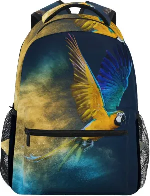 AUUXVA TropicalLife Colorful Parrot Pattern Backpacks School Bookbag Shoulder Backpack Hiking Travel Daypack Casual Bags