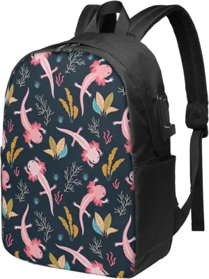 Axolotl Large Backpack, 17 Inch Travel Business Laptop Backpack With USB Port for Women Men