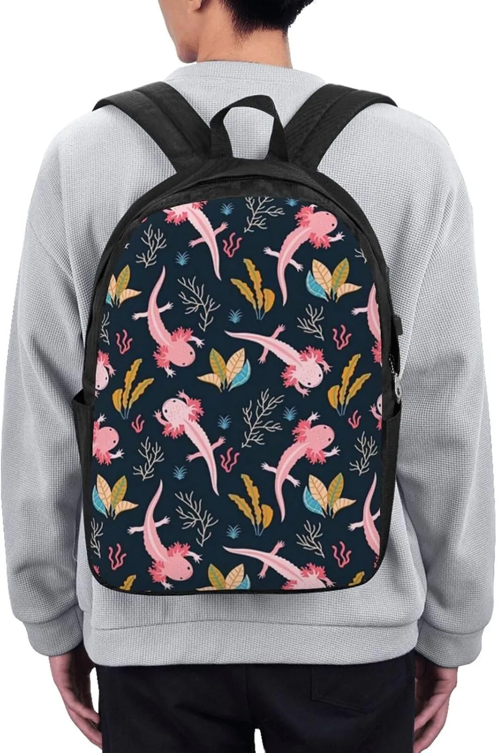 Axolotl Large Backpack, 17 Inch Travel Business Laptop Backpack With USB Port for Women Men