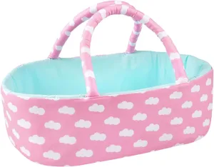 BABESIDE Reborn Baby Dolls Bassinet Foldable Baby Doll Crib Bed Soft Dolls Carrier Doll Accessories with Handle for 17-22 inch Babies Dolls Girls Boys