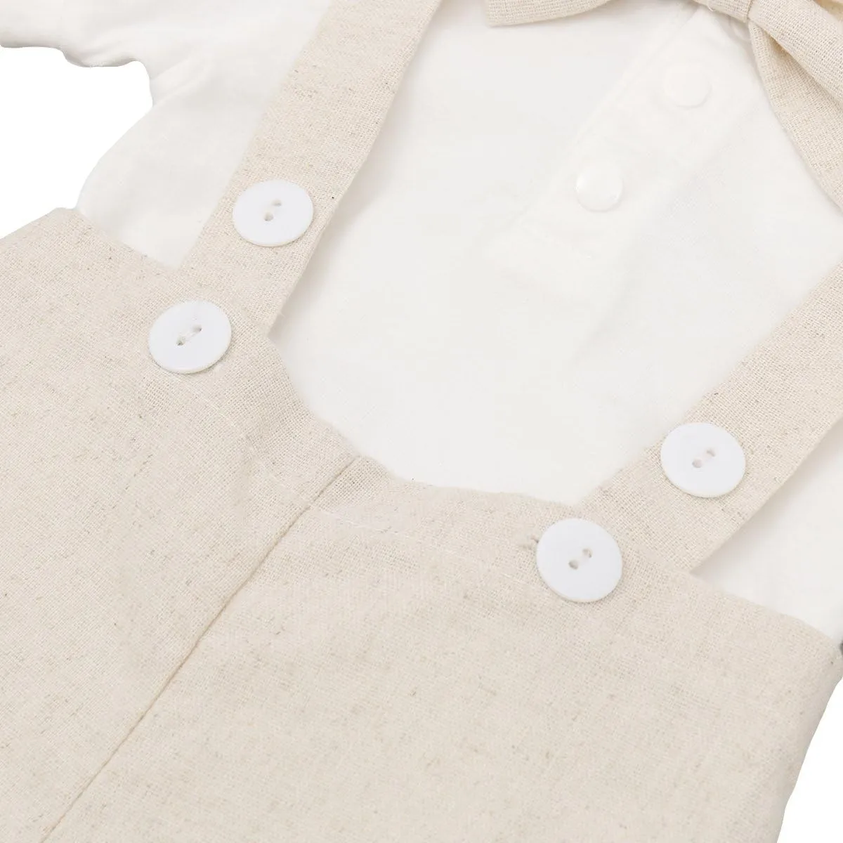 Baby Boy Baptism Christening Outfit Bowtie Dress Shirt Suspenders Shorts Summer Wedding Party Formal Ring Bearer Suits