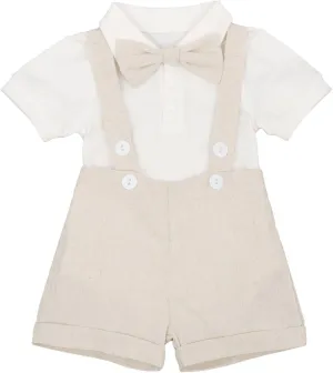 Baby Boy Baptism Christening Outfit Bowtie Dress Shirt Suspenders Shorts Summer Wedding Party Formal Ring Bearer Suits