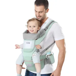 Baby Carrier Ergonomic Infant Carrier with Hip Seat Kangaroo Bag Soft Baby Carrier Newborn to Toddler 7-45lbs Front and Back Baby Holder Carrier for Men/Women Dad Mom