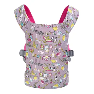Baby Doll Carrier Front and Back Baby Doll Accessories Backpack Kid Toddlers Play Toy Baby Carriers for Babydoll Pretend with Adjustable Straps for Little Girls (Animals)