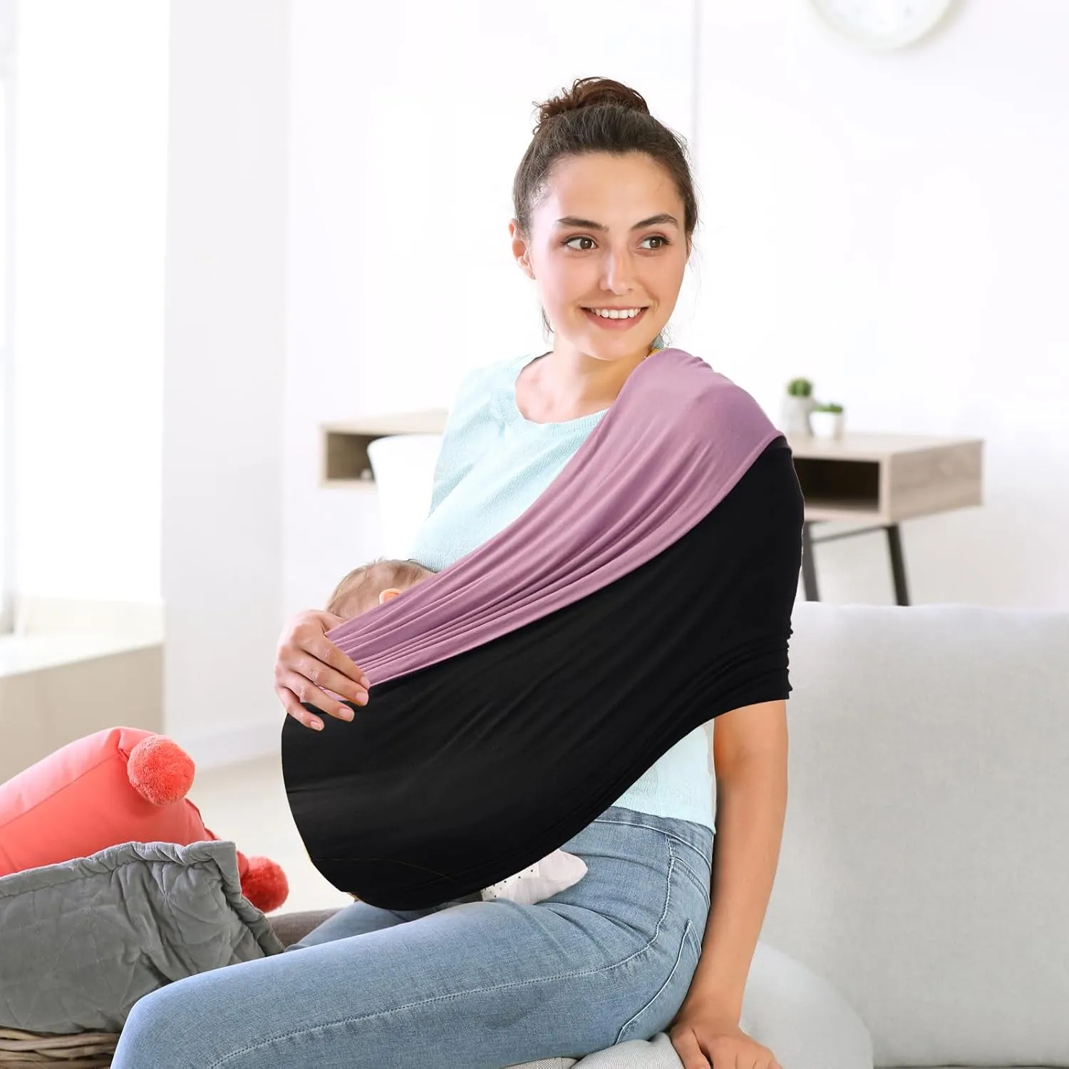Baby Wrap Carrier, Unisex Baby Carrier, Lightweight & Ultra Soft, Easy to Wear Baby Wrap, Perfect for Newborn Toddlers