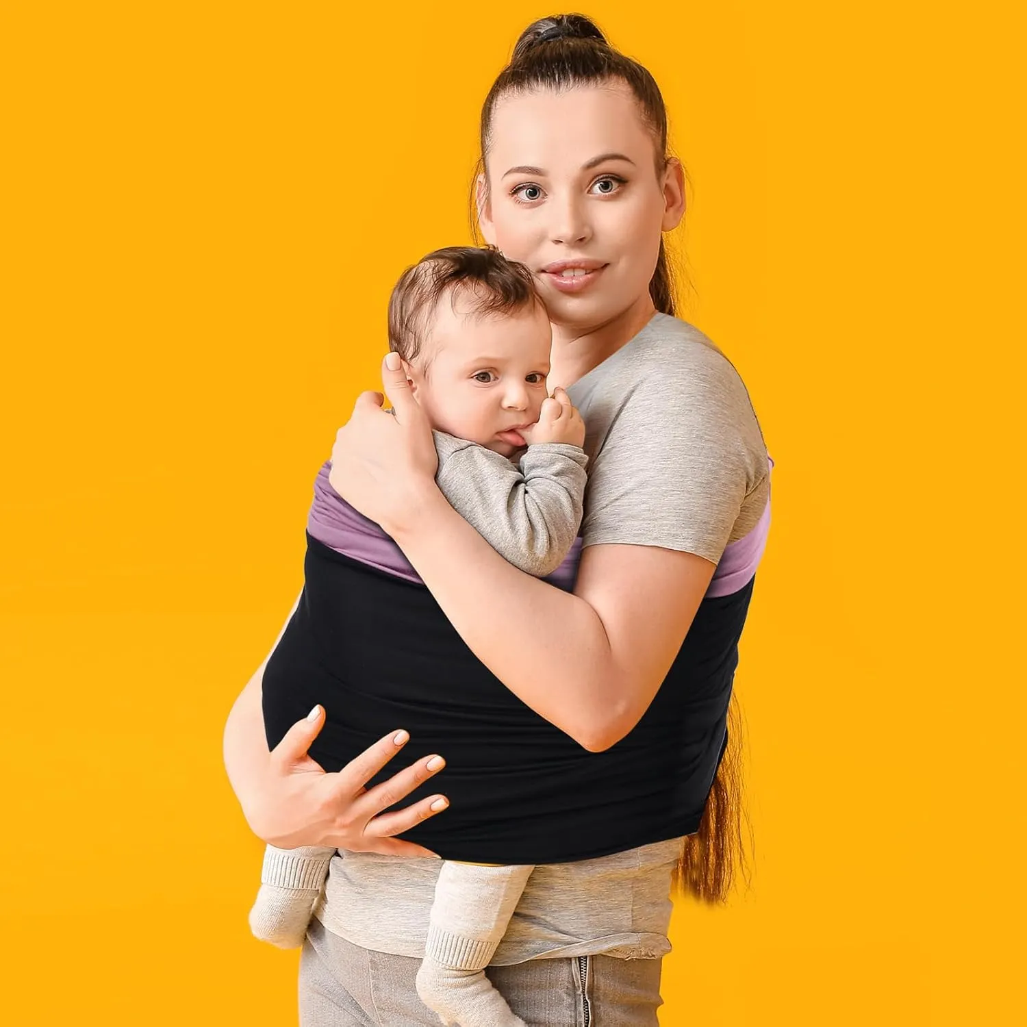 Baby Wrap Carrier, Unisex Baby Carrier, Lightweight & Ultra Soft, Easy to Wear Baby Wrap, Perfect for Newborn Toddlers