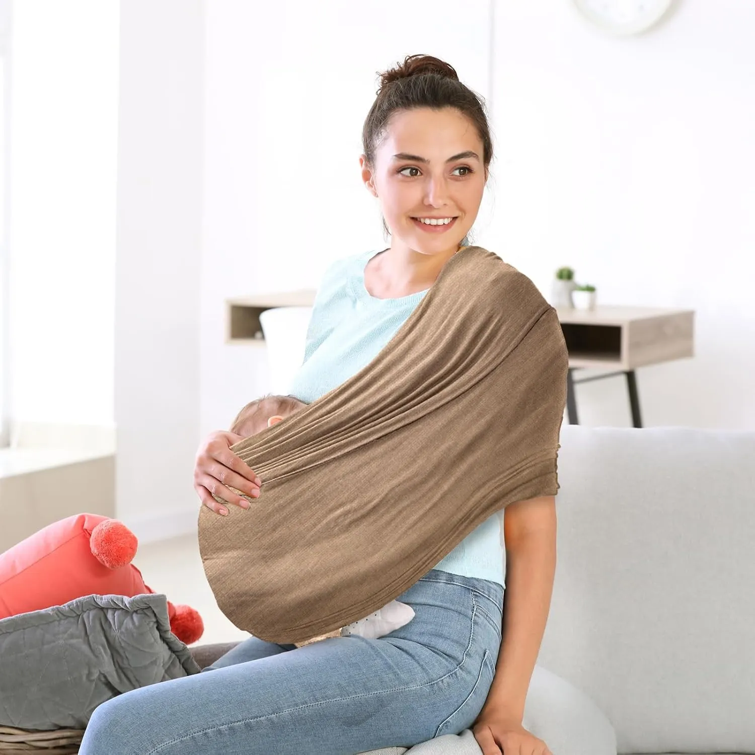 Baby Wrap Carrier, Unisex Baby Carrier, Lightweight & Ultra Soft, Easy to Wear Baby Wrap, Perfect for Newborn Toddlers