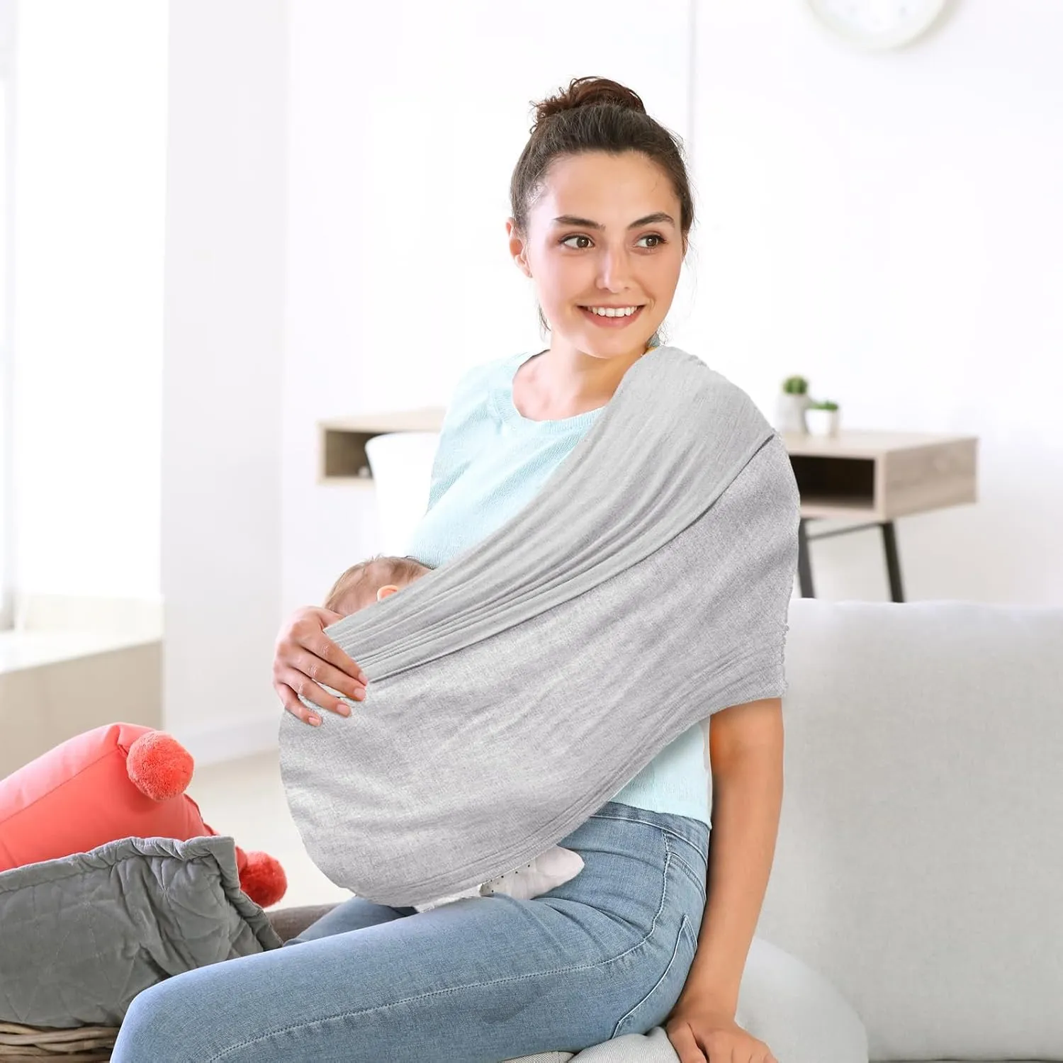 Baby Wrap Carrier, Unisex Baby Carrier, Lightweight & Ultra Soft, Easy to Wear Baby Wrap, Perfect for Newborn Toddlers