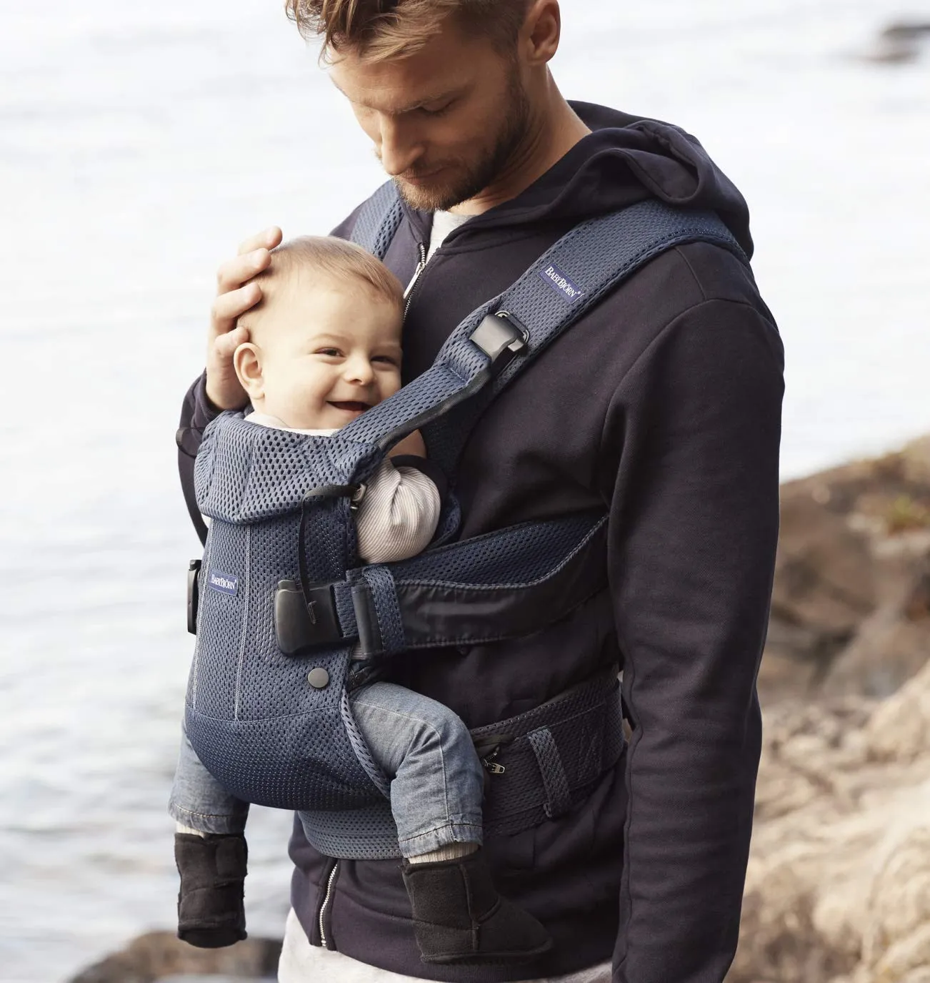 BabyBjörn Baby Carrier One Air, 3D Mesh, Navy Blue, One Size(Pack of 1)