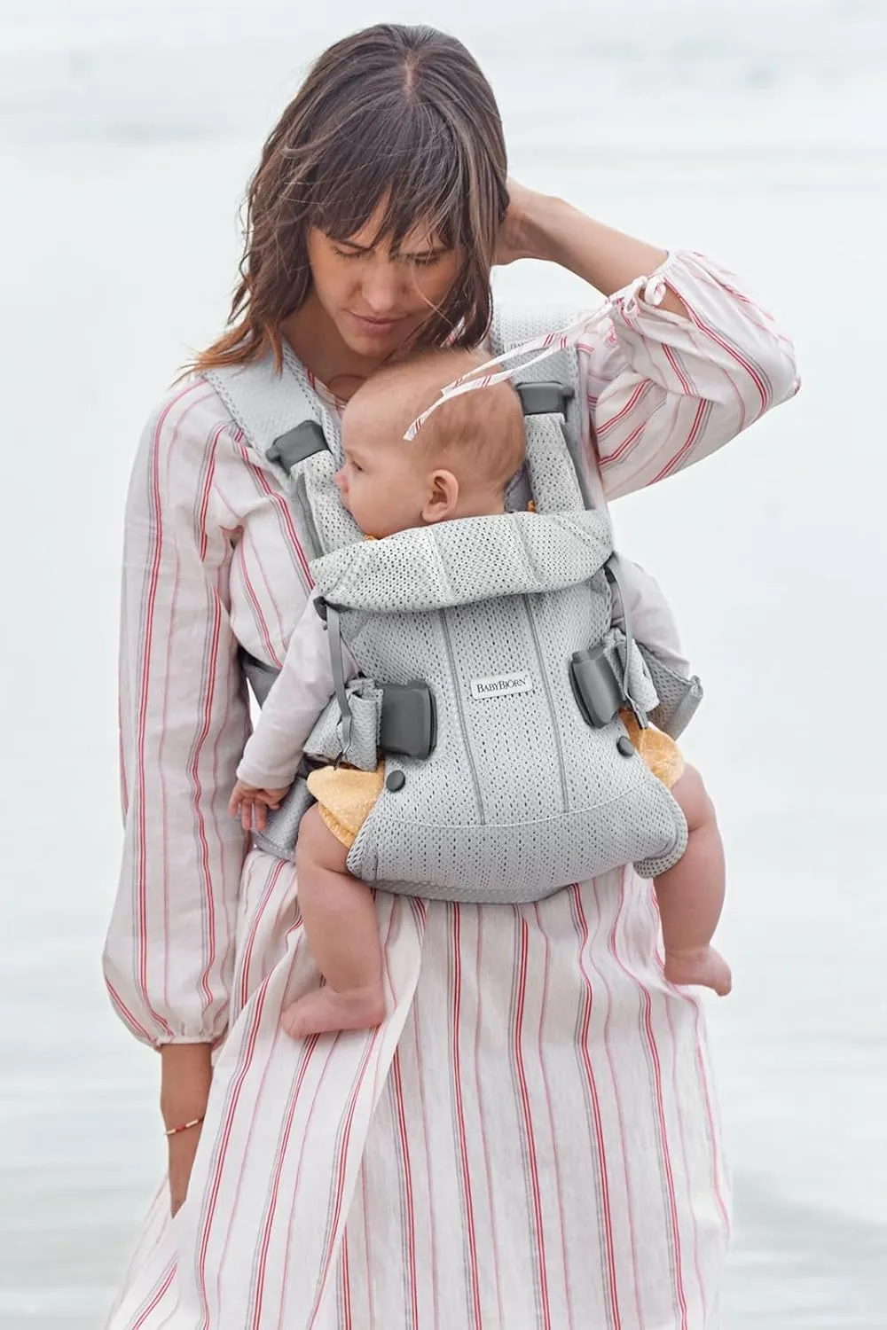BabyBjörn New Baby Carrier One Air 2019 Edition, Mesh, Silver, One Size(Pack of 1)