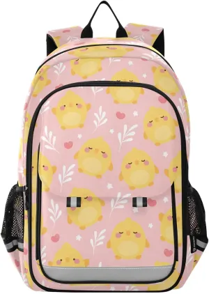 Backpack Chick Chicken Heart Star School Shoulder Bag Lightweight Laptop Backpack Student Casual Travel Daypack