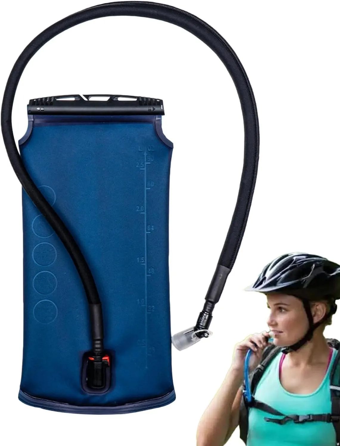 Backpack Hydration System, Foldable Hydration Bladder, Insulated Hydration Bladder, Reusable Water Bladder, 43.5x19.5 Cm, / 17.13x7.68 in, for Biking, Running, Outdoor
