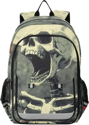 Backpack Skeleton Soda Funny for Women Men Travel Laptop Backpacks Daypack Book Bag Daypack with Reflective Strip 12.9” × 17.7”