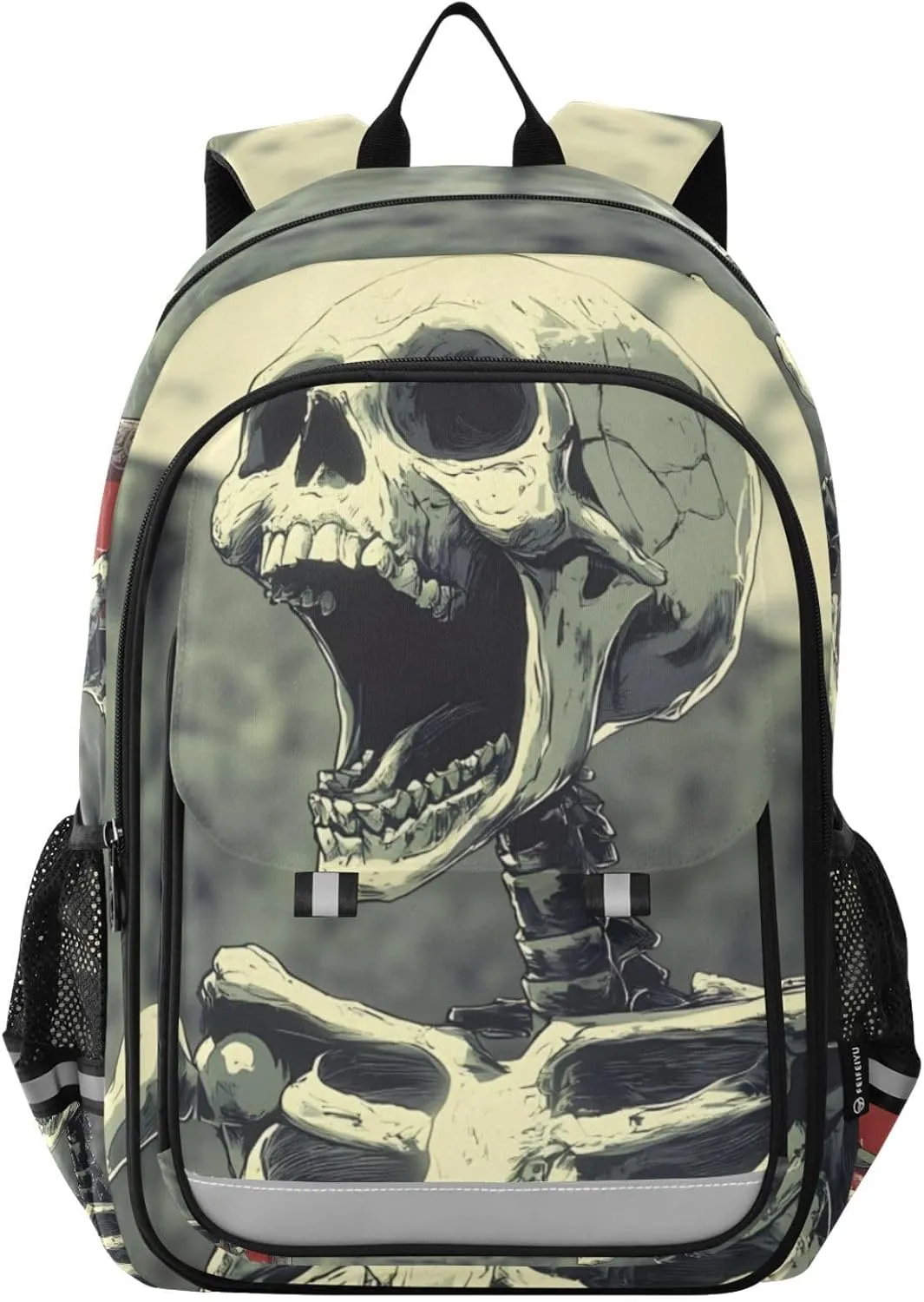 Backpack Skeleton Soda Funny for Women Men Travel Laptop Backpacks Daypack Book Bag Daypack with Reflective Strip 12.9” × 17.7”
