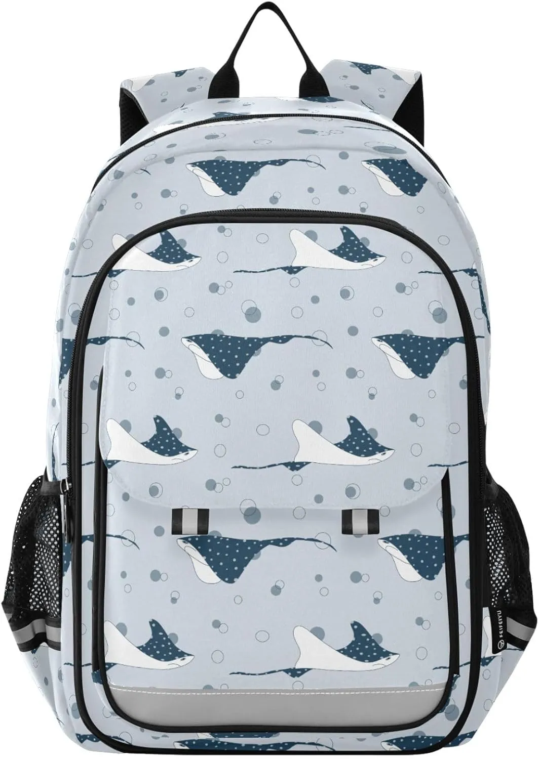 Backpack Stingrays Fish Gray School Shoulder Bag Lightweight Laptop Backpack Student Casual Travel Daypack