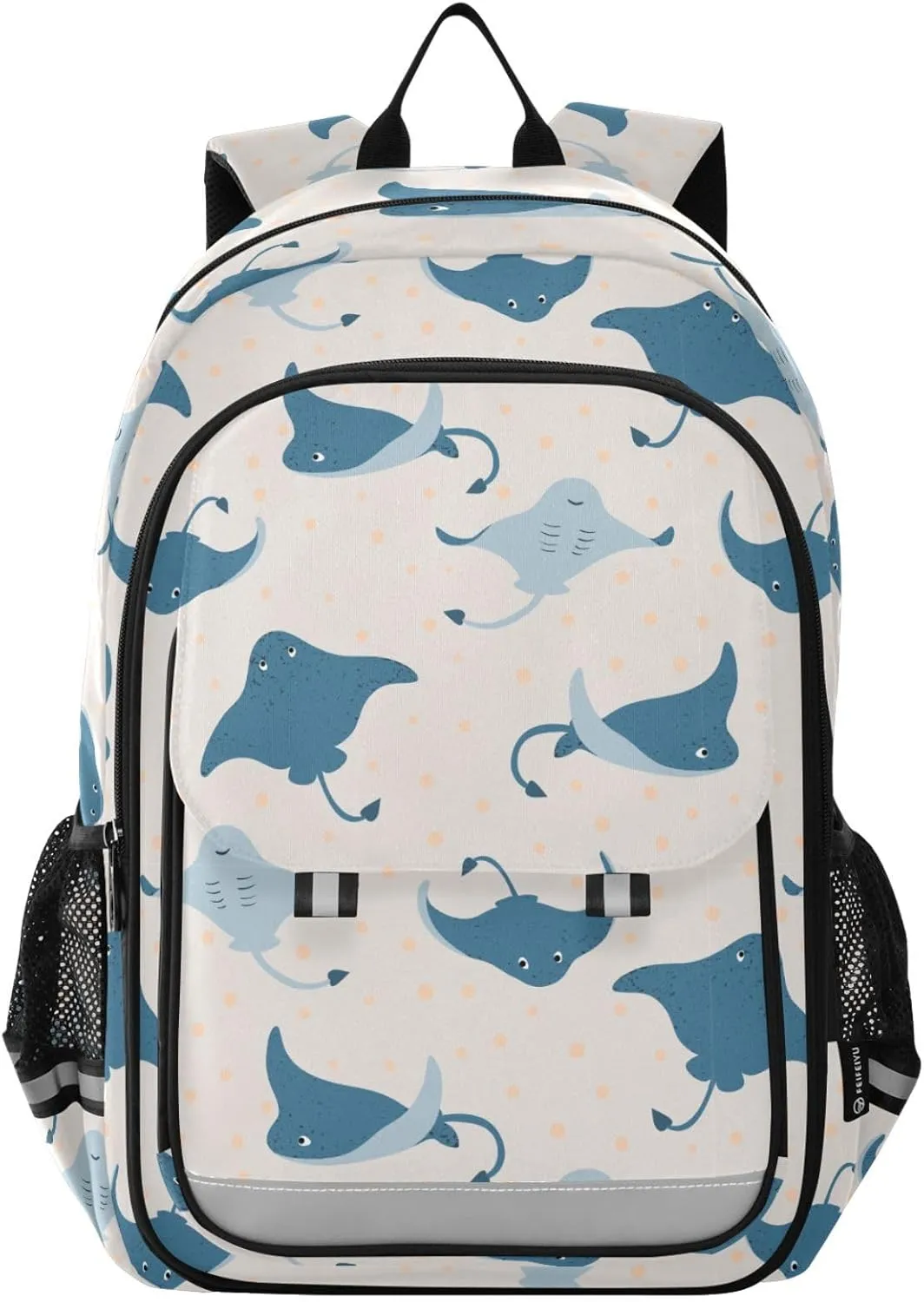 Backpack Underwater Stingray Fish School Shoulder Bag Lightweight Laptop Backpack Student Casual Travel Daypack
