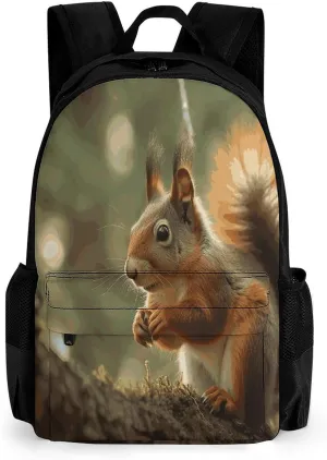 Backpack with Pocket Backpacks Wildlife Forest Squirrel Printed Travel Backpack Lightweight Outdoor Travel Gym Events Bag