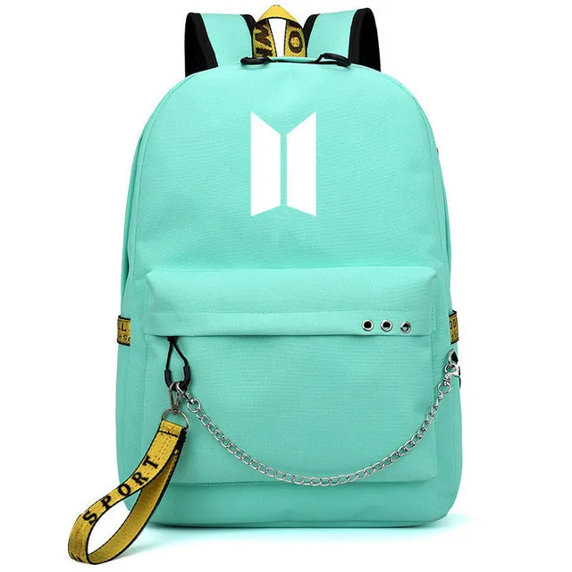 Bags Bangtan Port JIMIN USB Client satisfaction Boys Monster Stylish design Rap JUNG Backpack Travel HOT Mochila Bags KOOK Chain Backpack Headphone School Laptop