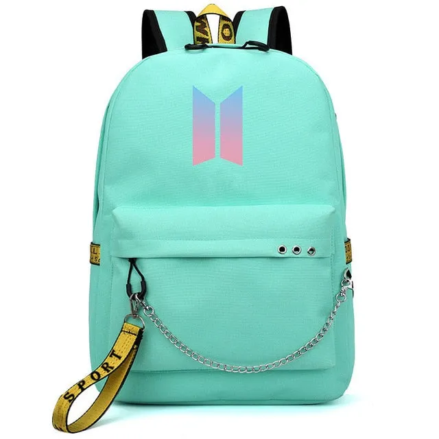Bags Bangtan Port JIMIN USB Client satisfaction Boys Monster Stylish design Rap JUNG Backpack Travel HOT Mochila Bags KOOK Chain Backpack Headphone School Laptop