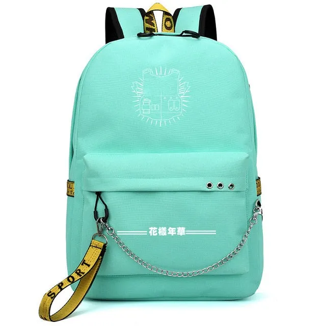 Bags Bangtan Port JIMIN USB Client satisfaction Boys Monster Stylish design Rap JUNG Backpack Travel HOT Mochila Bags KOOK Chain Backpack Headphone School Laptop