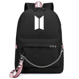 Bags Bangtan Port JIMIN USB Client satisfaction Boys Monster Stylish design Rap JUNG Backpack Travel HOT Mochila Bags KOOK Chain Backpack Headphone School Laptop