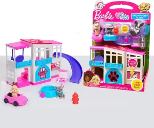 Barbie Pet Dreamhouse 2-Sided Playset, 10-pieces Include Pets and Accessories, 1-inch Pets, Kids Toys for Ages 3 Up by Just Play