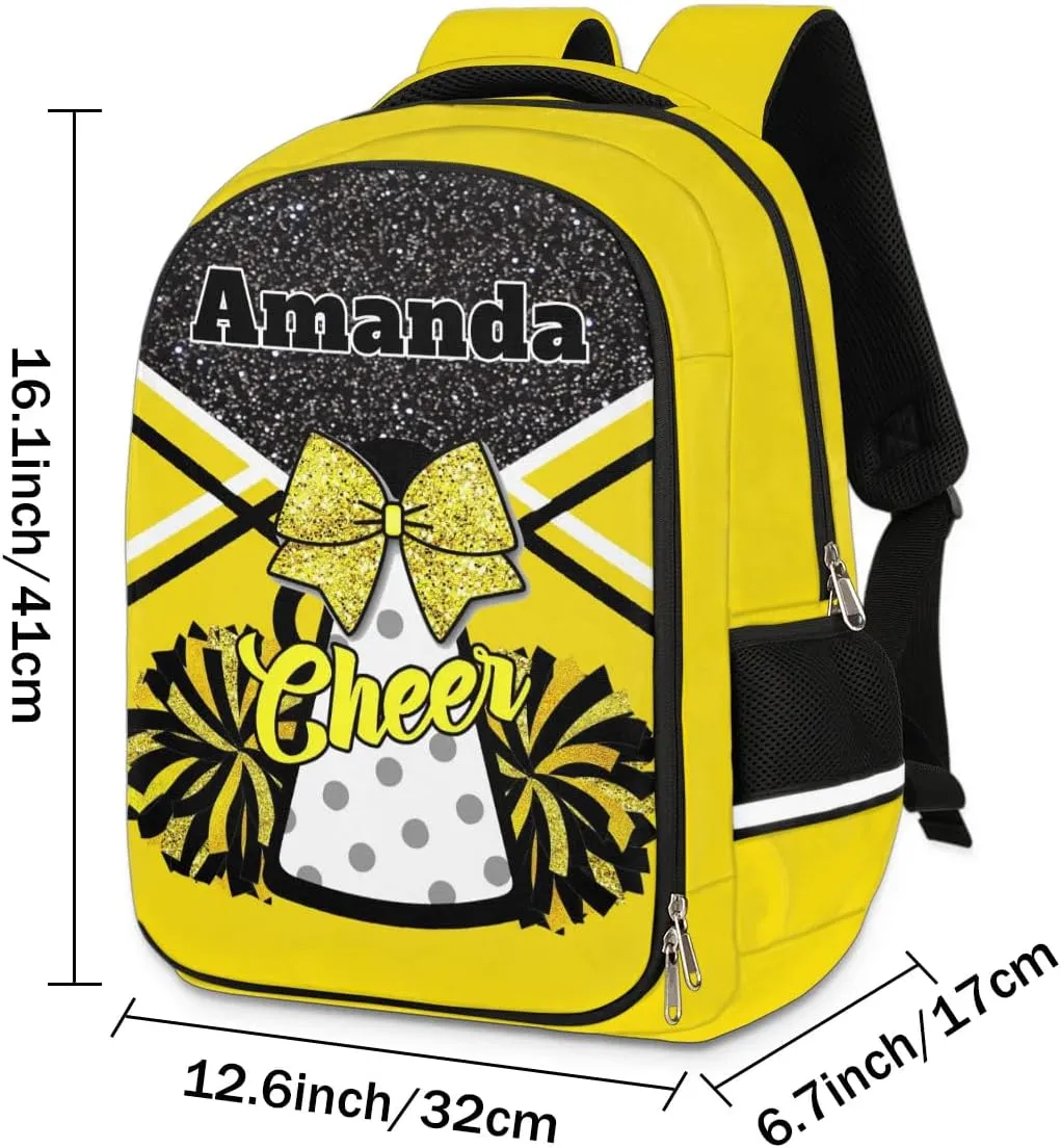 Bardic Personalized Cheer Backpack Kids Backpack for Girls Boys Custom Backpacks Schoolbag for Children Backpack Glitter Cheerleader Gift for Kids