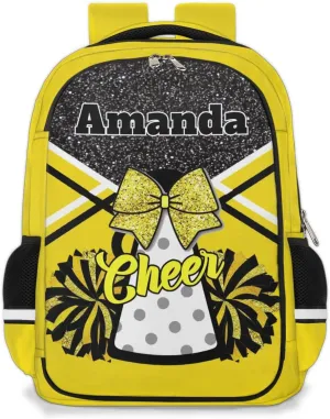 Bardic Personalized Cheer Backpack Kids Backpack for Girls Boys Custom Backpacks Schoolbag for Children Backpack Glitter Cheerleader Gift for Kids