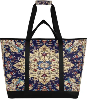 Baroquestyle Flowers Reusable Insulated Lunchbox Cooler Bag, Leakproof Kitchen Grocery Bag Collapsible Portable Cooler Tote Bag for Picnic, Camping, Office, Travel