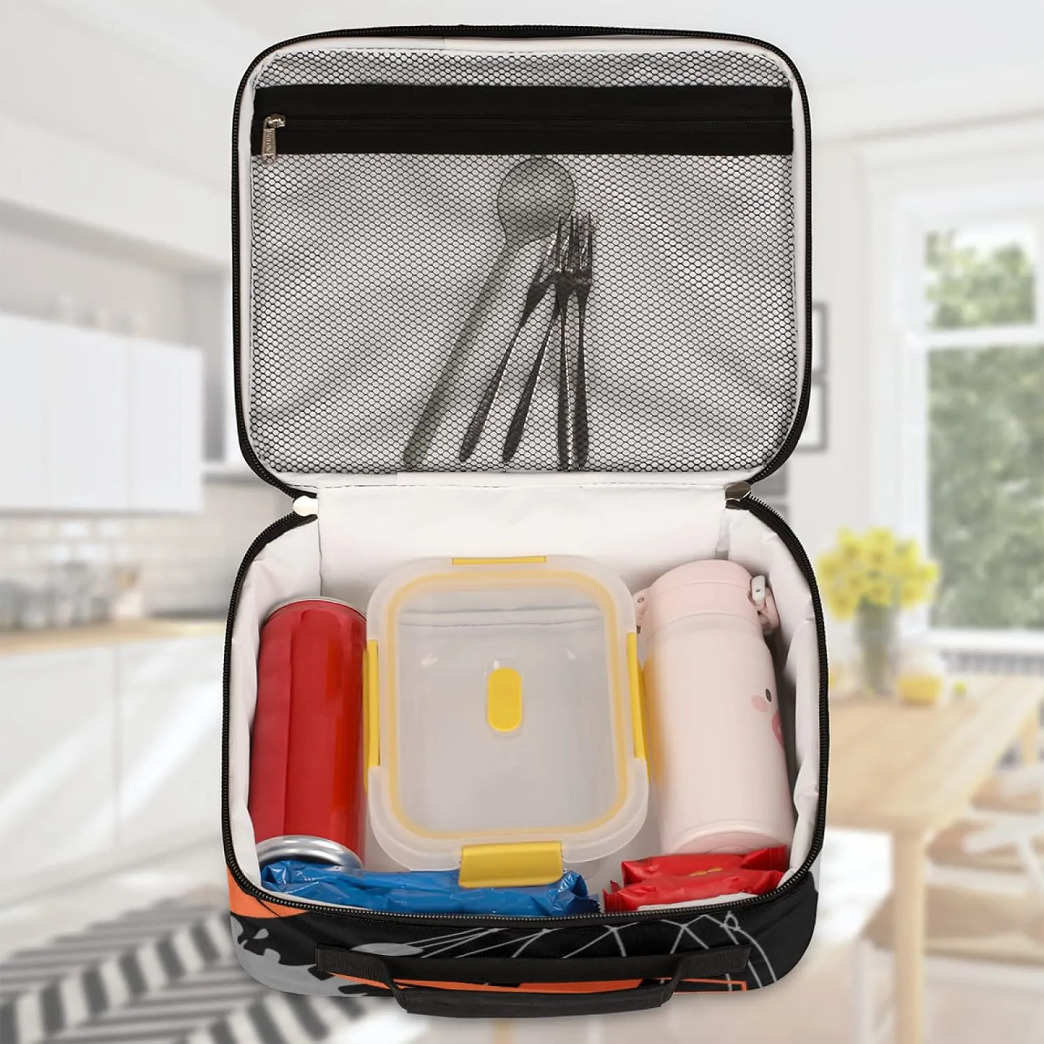 Basketball Slam Duck Insulated Lunch Box for Boys Girls Adult, Reusable Back to School Lunch Bag, Leakproof Meal Prep Tote Kit Cooler Bag Lunch Tote Bag for Work Beach Outdoor