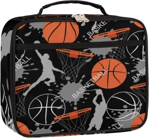 Basketball Slam Duck Insulated Lunch Box for Boys Girls Adult, Reusable Back to School Lunch Bag, Leakproof Meal Prep Tote Kit Cooler Bag Lunch Tote Bag for Work Beach Outdoor