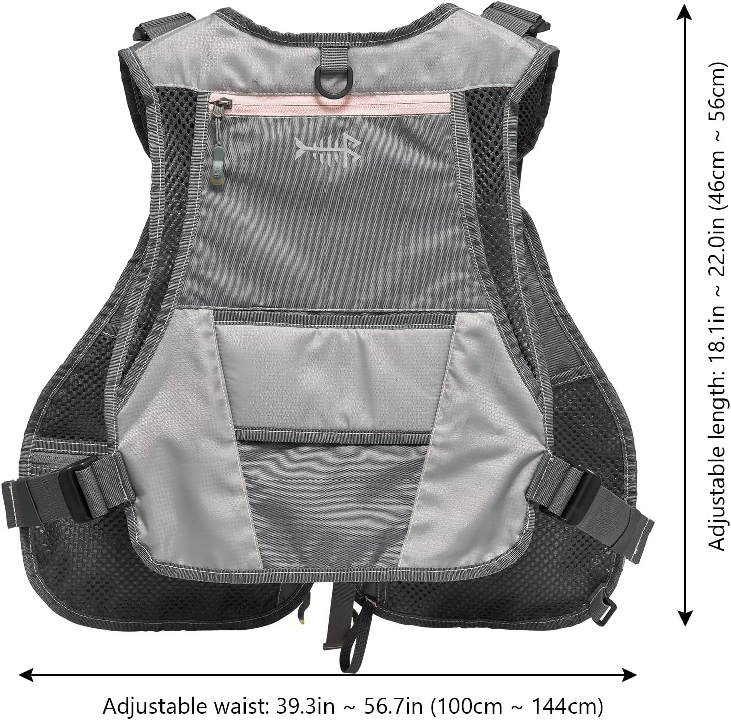 BASSDASH Fly Fishing Vest Adjustable Size with Detachable Water Bottle Holder for Men and Women FV07
