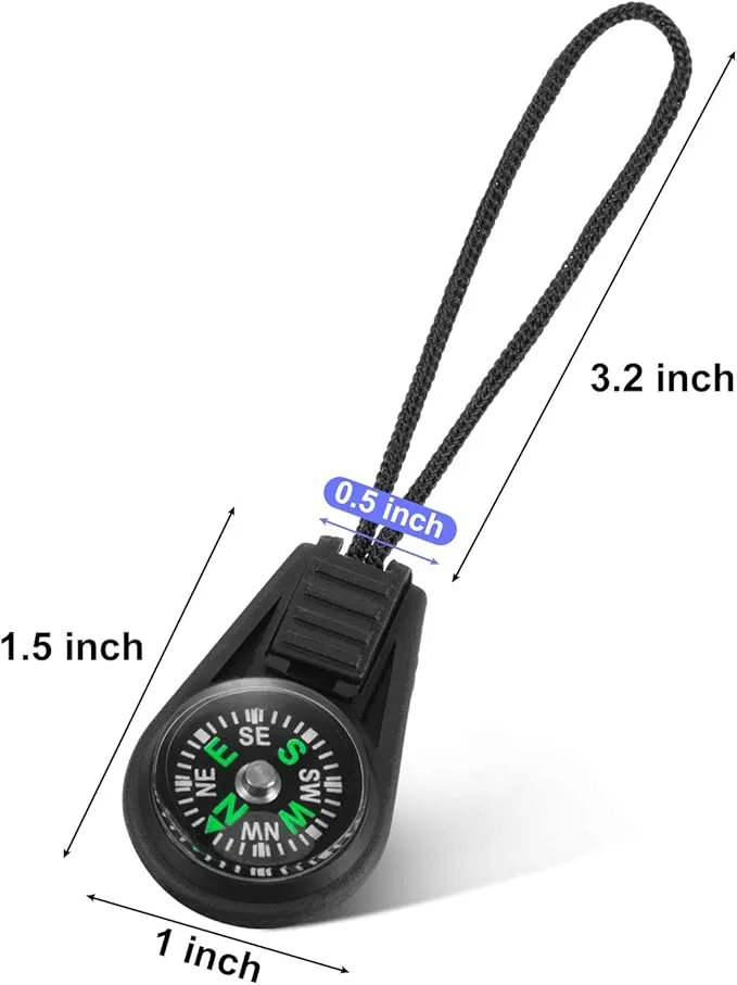 BBTO 100 Pieces Mini Survival Compass Outdoor Camping Hiking Pocket Compass Liquid Filled Mini Compass for Paracord Bracelet Necklace Key Chain