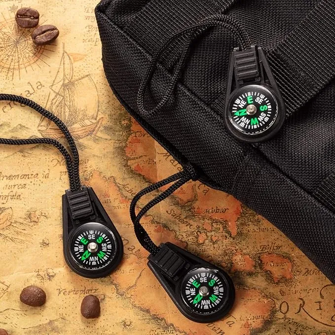 BBTO 100 Pieces Mini Survival Compass Outdoor Camping Hiking Pocket Compass Liquid Filled Mini Compass for Paracord Bracelet Necklace Key Chain