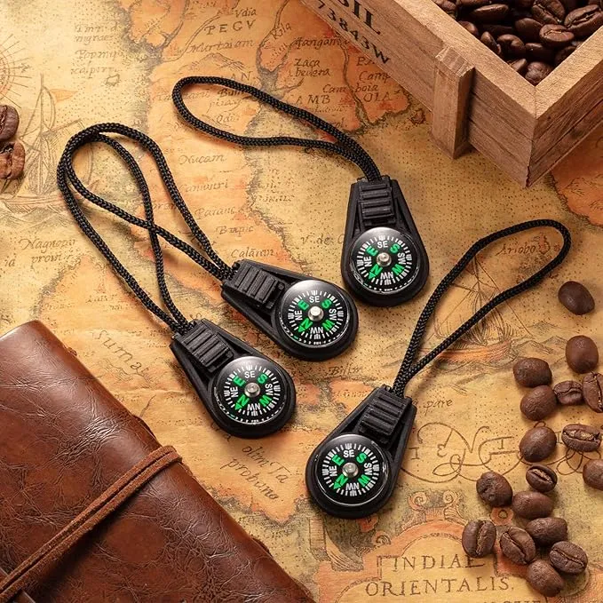 BBTO 100 Pieces Mini Survival Compass Outdoor Camping Hiking Pocket Compass Liquid Filled Mini Compass for Paracord Bracelet Necklace Key Chain