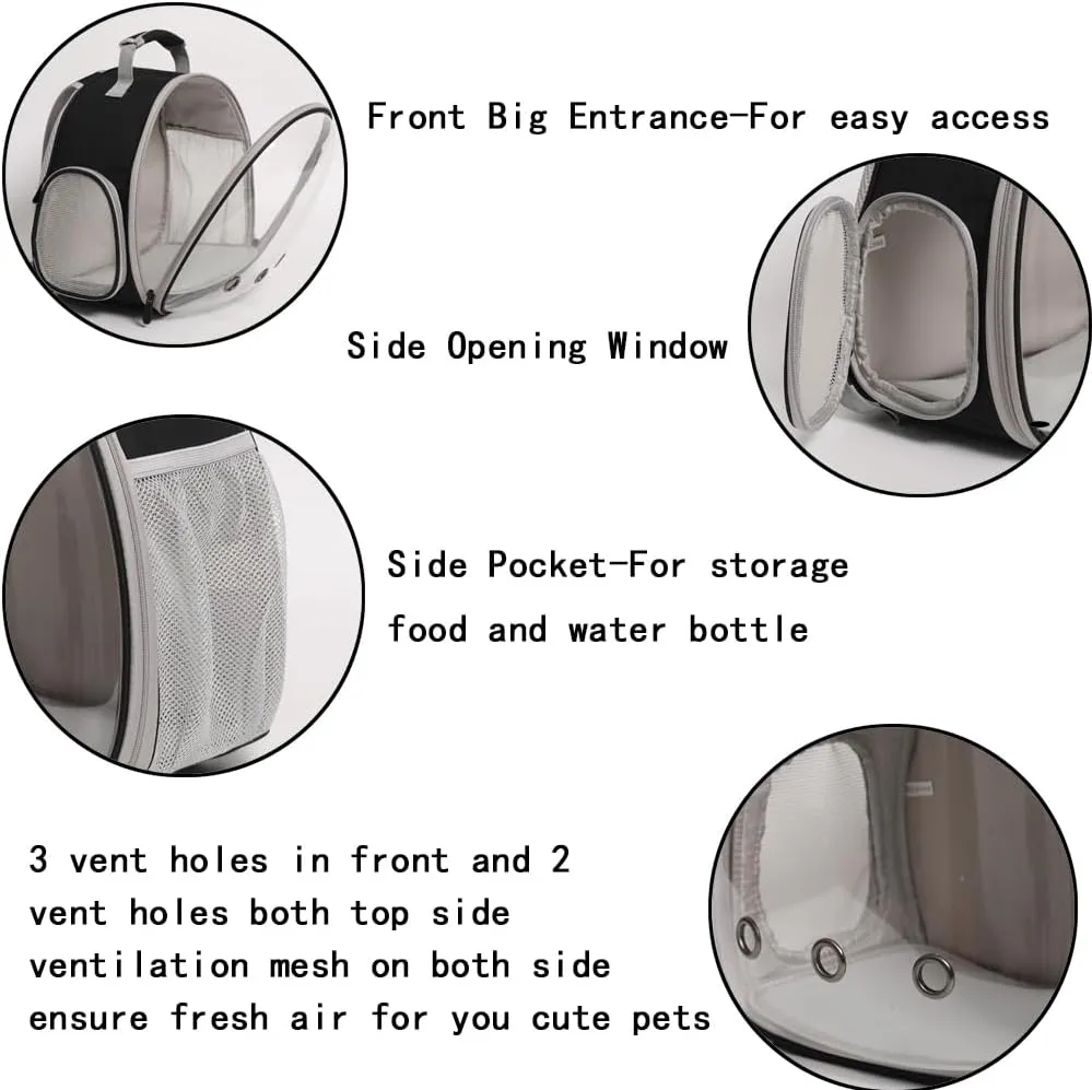 Bearded Dragon Travel Backpack with Harness and Leash Set,Lizard Backpack Travel Carrier,Space Capsule Clear Bubble Window Astronaut Reptile Carrier Backpack, Airline Approved