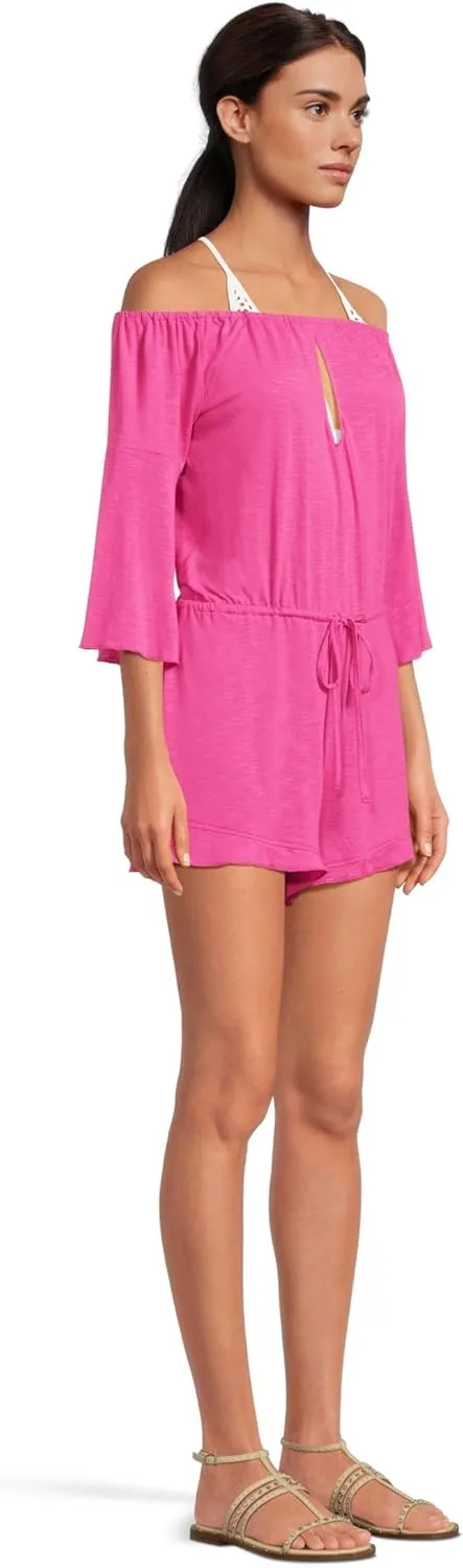 BECCA womens Breezy Basics Off the Shoulder Romper Cover-up