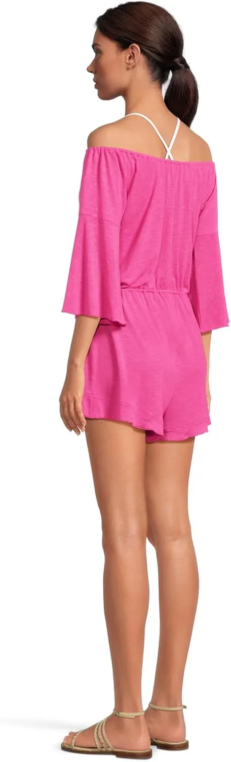BECCA womens Breezy Basics Off the Shoulder Romper Cover-up