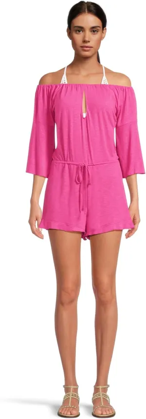 BECCA womens Breezy Basics Off the Shoulder Romper Cover-up