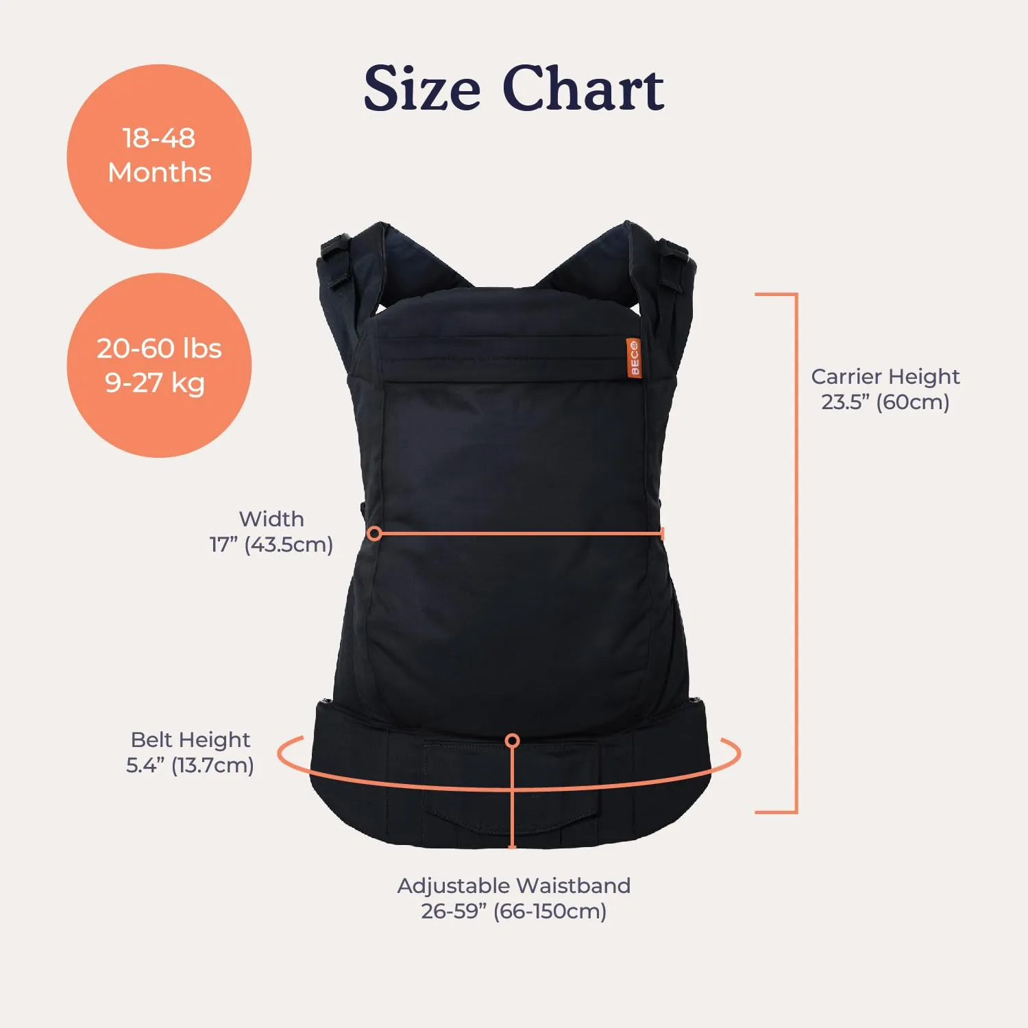 Beco Toddler Carrier with Extra Wide Seat, 100% Cotton Toddler Carrying Backpack Style and Front-Carry, Lightweight & Breathable Child Carrier, 20-60 lbs (Grey)