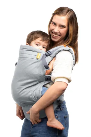 Beco Toddler Carrier with Extra Wide Seat, 100% Cotton Toddler Carrying Backpack Style and Front-Carry, Lightweight & Breathable Child Carrier, 20-60 lbs (Grey)