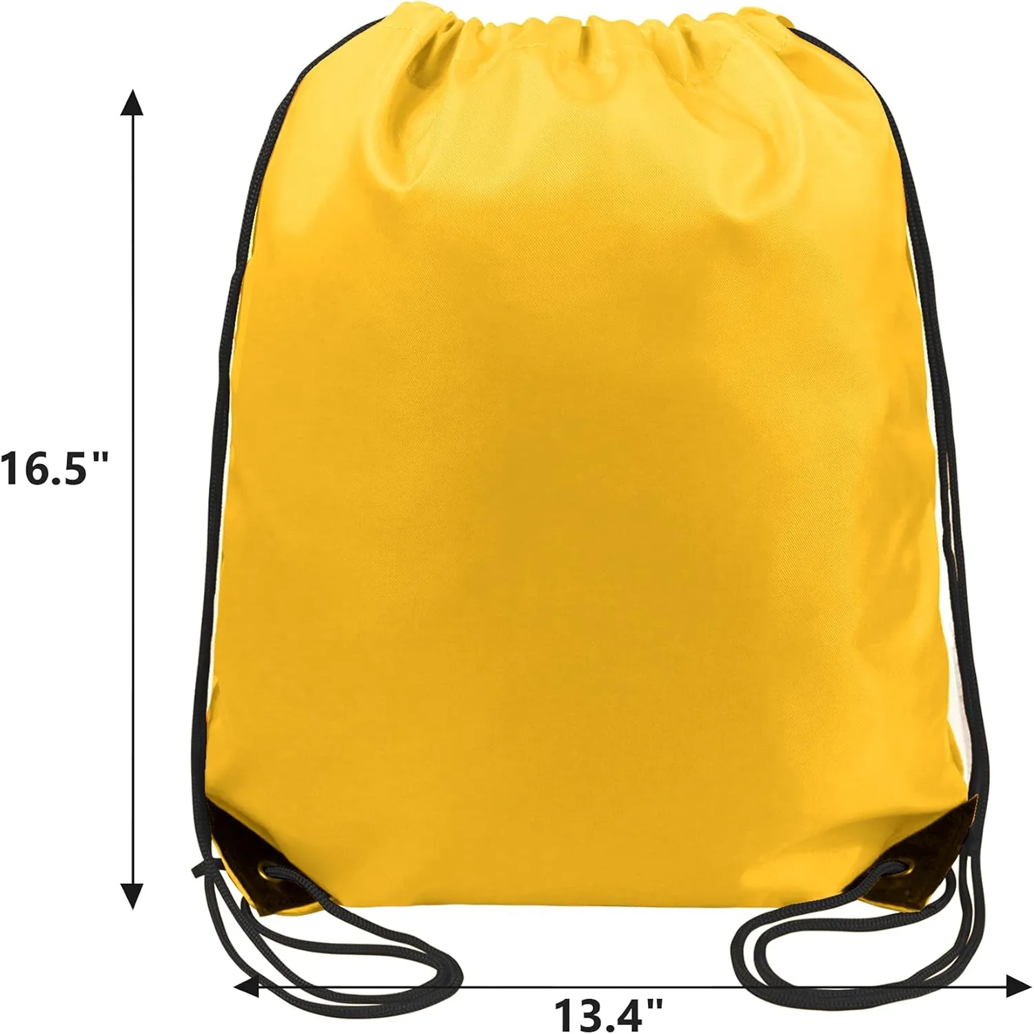 BeeGreen 20 Pieces Yellow Cinch Sack Bags Bulk Gymsack for Christmas Sports Polyester Drawstring Backpacks for Heat Vinyl and Tie Dye Pull sinch Sackpack for Women and Men