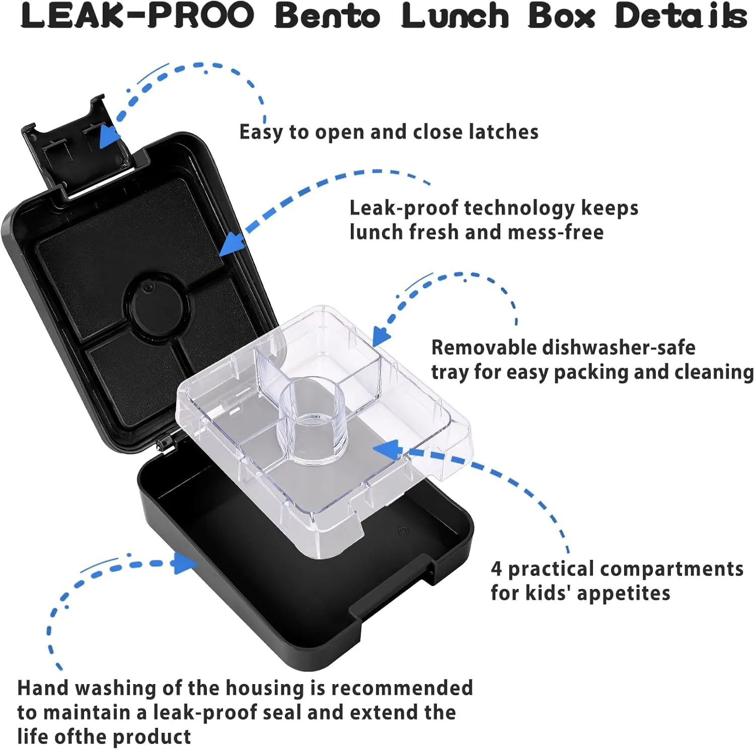 Bento Lunch Box Set for Kids with 10oz Soup Thermo, Leak-Proof Lunch Containers with 4 Compartment, Kids Thermo Hot Food Jar and Insulated Lunch Bag for Kid to School,BPA-Free(Black-Game Console)