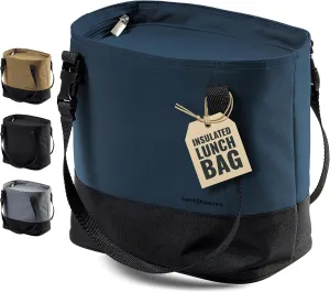 Bentoheaven Insulated Lunch Tote for Work - Durable Materials, Variable Strap/Handle, Wide Opening - Cooler Lunch Bag for Women & Men - Fits all major Bento Lunch Boxes and Other Containers (Blue)