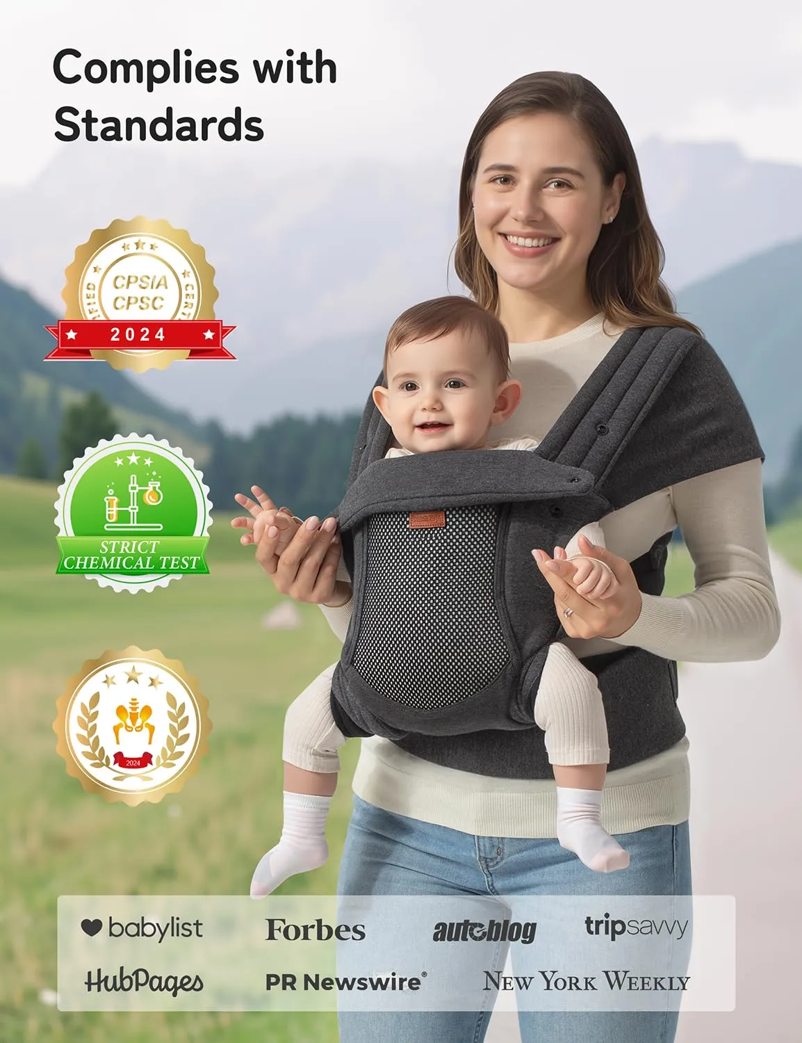 besrey Baby Carrier Newborn, Mesh Wraps Carrier for Mom Dad, Mens Front Back Infant Carry, Soft Summer Baby Holder Carry, Baby Gift Wrap, Cloth Shirt Kangaroo Carrying, Forward Chest Carrying